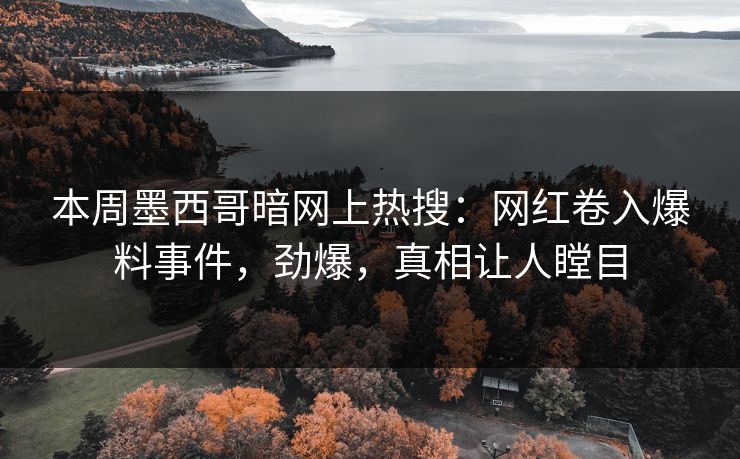 本周墨西哥暗网上热搜：网红卷入爆料事件，劲爆，真相让人瞠目