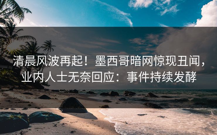 清晨风波再起！墨西哥暗网惊现丑闻，业内人士无奈回应：事件持续发酵