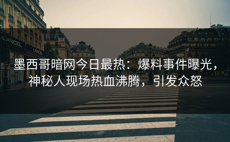 墨西哥暗网今日最热：爆料事件曝光，神秘人现场热血沸腾，引发众怒