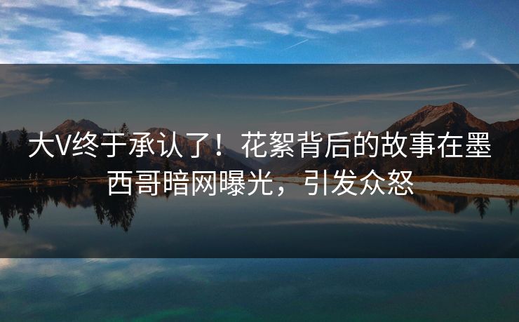 大V终于承认了！花絮背后的故事在墨西哥暗网曝光，引发众怒
