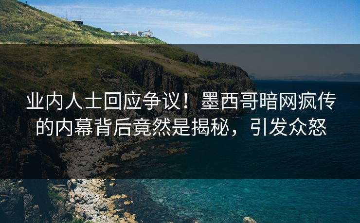 业内人士回应争议！墨西哥暗网疯传的内幕背后竟然是揭秘，引发众怒