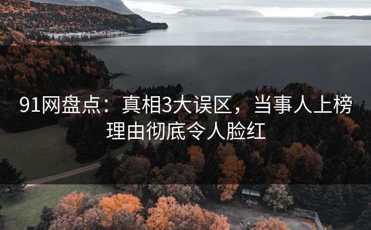 91网盘点：真相3大误区，当事人上榜理由彻底令人脸红