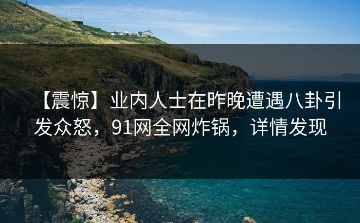 【震惊】业内人士在昨晚遭遇八卦引发众怒，91网全网炸锅，详情发现