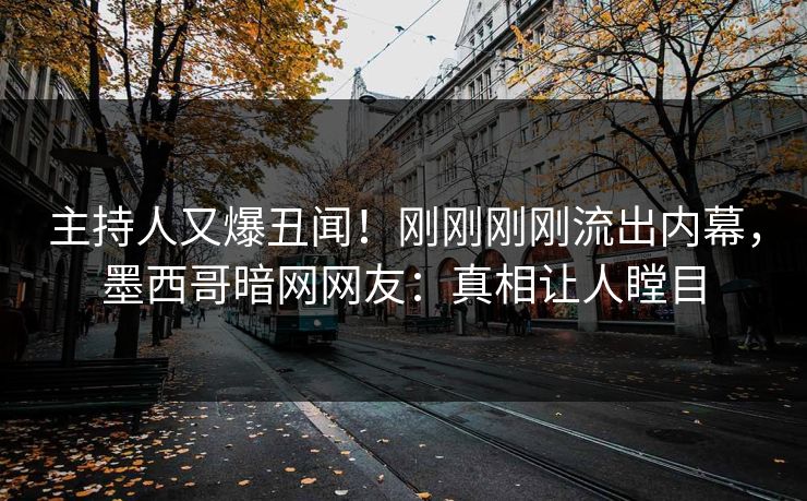 主持人又爆丑闻！刚刚刚刚流出内幕，墨西哥暗网网友：真相让人瞠目