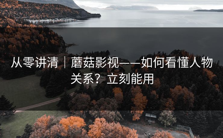 从零讲清|蘑菇影视——如何看懂人物关系?立刻能用 从零讲清|蘑菇影视——如何看懂人物关系?立刻能用